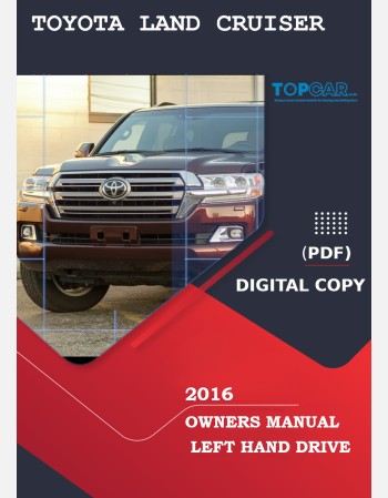 toyota land cruiser 200 series 2016 owners manual